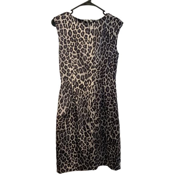 Cach'e Leopard Silver/Black/Gray Women's Size 6 Sleeveless  Lined Dress - Picture 2 of 7